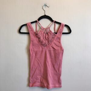 We The Free S pink tank top lace rope casual